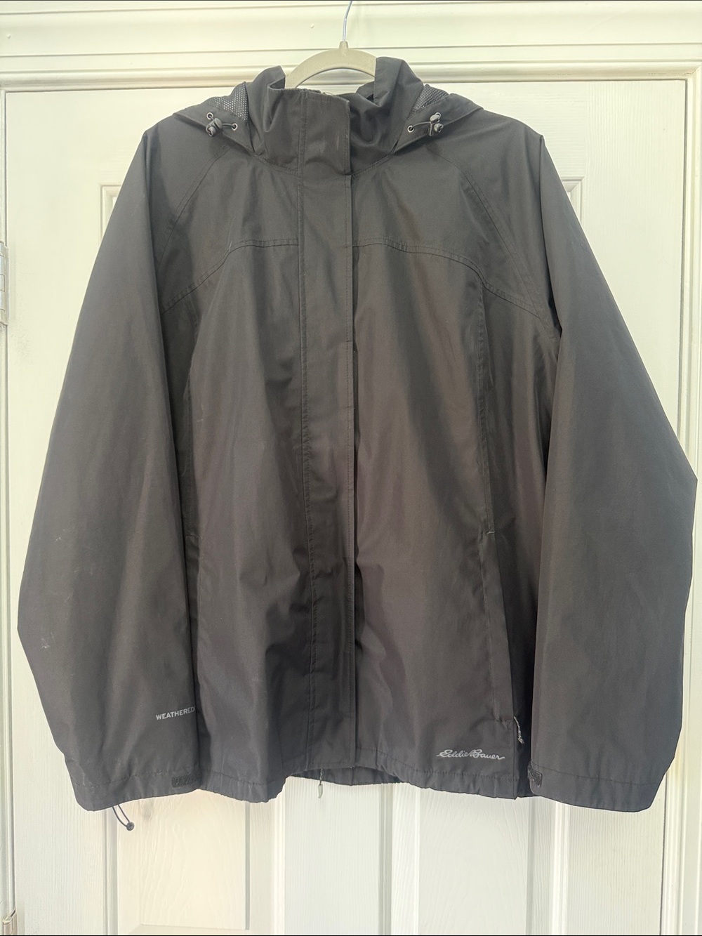 Eddie Bauer Gray Hooded Weather-Resistant Shell Jacket